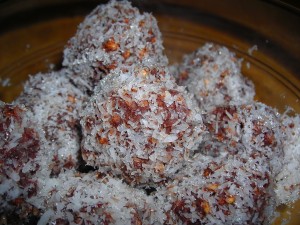 palline di miglio al cioccolato e cocco