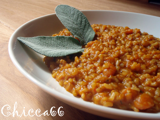 risotto al nero d'avola e zucca