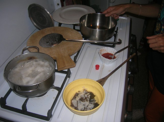 gamberetti-basmati e pappetta con alga