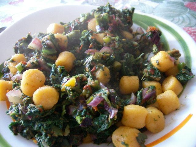 pumpkin gnocchi with kale