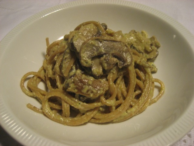 spaghetti porri e funghi